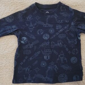 GAP Navy Space-Print Long Sleeve Tee